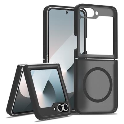 Lunso Samsung Galaxy Z Flip 7 FE / Z Flip6 slank backcover hoesje met MagSafe ondersteuning - Zwart