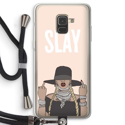 Slay All Day: Samsung Galaxy A8 (2018) Transparant Hoesje met koord
