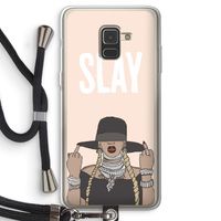 Slay All Day: Samsung Galaxy A8 (2018) Transparant Hoesje met koord