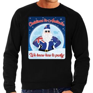 Foute Australie kerstborrel trui / kersttrui christmas in Australia zwart voor heren 2XL (56)  -