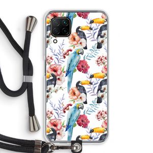 Bloemen tukan: Huawei P40 Lite Transparant Hoesje met koord