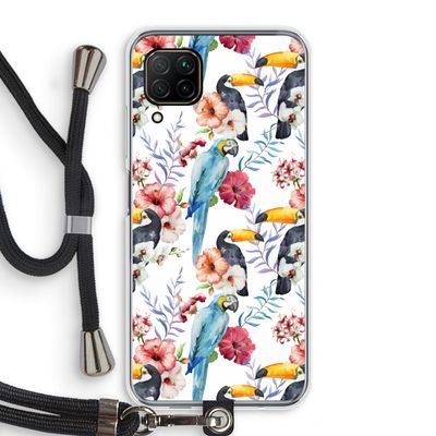Bloemen tukan: Huawei P40 Lite Transparant Hoesje met koord