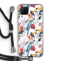 Bloemen tukan: Huawei P40 Lite Transparant Hoesje met koord Bloemen tukan: Huawei P40 Lite Transparant Hoesje met koord