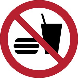Pictogram Tarifold eten en drinken niet toegestaan ÃƒÂ¸200mm