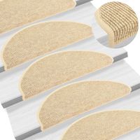 VidaXL Trapmatten zelfklevend 15 st sisal-look 65x21x4 cm beige
