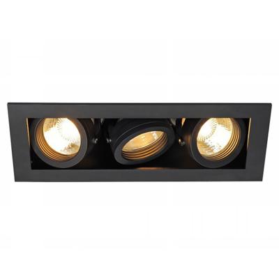 SLV InbouwspotKadux 3 GU10 9cm zwart - 115530