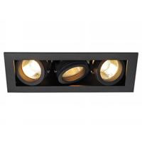 SLV InbouwspotKadux 3 GU10 9cm zwart - 115530