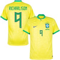 Brazilië Shirt Thuis 2022-2023 + Richarlison 9 - thumbnail