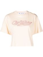 Off-White t-shirt crop à logo brodé - Tons neutres