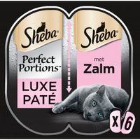 Sheba Perfect Portions Luxe Paté met zalm nat kattenvoer 6 x 37,5g Per 8 - thumbnail