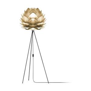 Umage Silvia Medium vloerlamp brushed brass - met tripod zwart - Ø 50