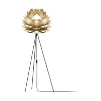 Umage Silvia Medium vloerlamp brushed brass - met tripod zwart - Ø 50