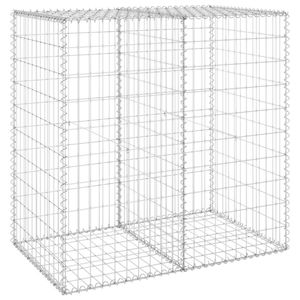 The Living Store Gabion Mand - 100x60x100 cm - Zilver - Gegalvaniseerd Staal - Hoog draagvermogen