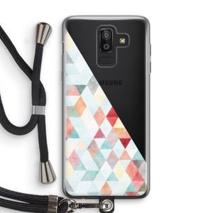 Gekleurde driehoekjes pastel: Samsung Galaxy J8 (2018) Transparant Hoesje met koord