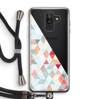 Gekleurde driehoekjes pastel: Samsung Galaxy J8 (2018) Transparant Hoesje met koord