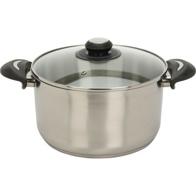 Kookpan klein model met glazen deksel - RVS - 5.4 liter - D24 x H13.5 cm
