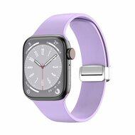 Siliconen bandje - Folding Buckle - Paars - Geschikt voor Apple Watch 44mm / 45mm / 46mm / 49mm