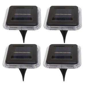 Buiten lampje/prik spots - set 4x - solar verlichting - tuinpad/plant verlichting - LED - D10 cm