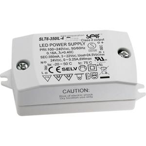 Self Electronics SLT6-350IL-4 LED-driver Constante stroomsterkte 7.7 W 350 mA 3 - 22 V/DC Montage op ontvlambare oppervlakken, PFC-schakeling,