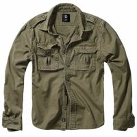 Vintage Shirt Longsleeve Olive Overhemd Heren - thumbnail