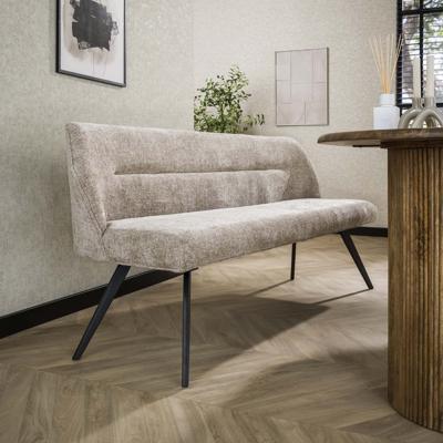 LifestyleFurn Eetkamerbank 'Lavonne' Rich stof, 188cm, kleur Zand