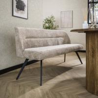 LifestyleFurn Eetkamerbank 'Lavonne' Rich stof, 188cm, kleur Zand