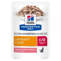 Hill&apos;s Prescription Diet C/D Multicare Stress Urinary Care nat kattenvoer met zalm maaltijdzakje 2 dozen (24 x 85 g)
