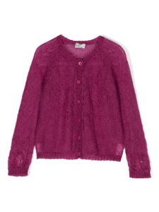 Il Gufo cardigan en maille ajourée - Rose