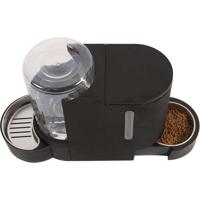 M.PETS DUPLO brokjes- en waterdispenser 1,3kg/3L - 40x16,2x29,1 cm - Zwart