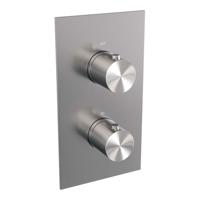 Brauer Brushed Edition inbouwthermostaat - met inbouwdeel - 2 gladde knoppen - PVD - geborsteld RVS 5-NG-5100