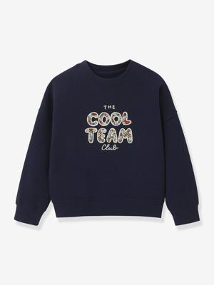 Cool Team Meisje sweater Liberty stof biologisch katoen CYRILLUS marineblauw