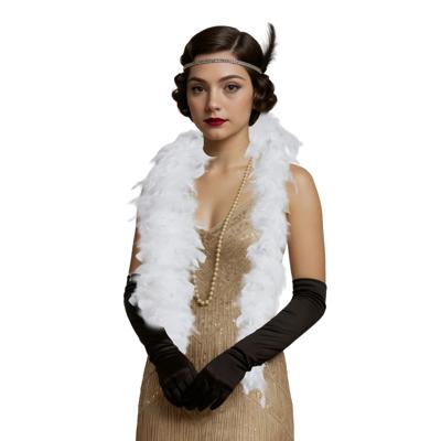 Carnaval verkleed boa met veren - wit - 80 gram - themafeest