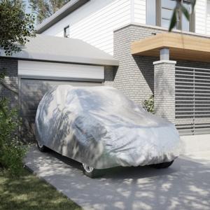 VidaXL Autohoes voor suv met gespriemen l volledig peva zilverkleurig