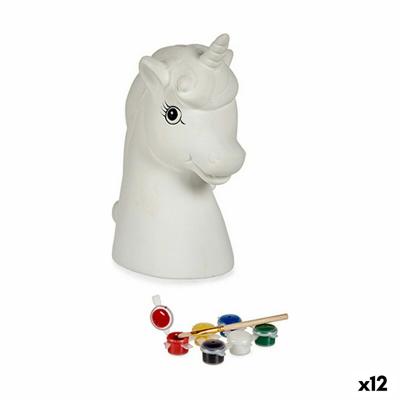 Spaarpot die je kunt verven Eenhoorn Keramisch 10 x 14,5 x 8,5 cm (12 Stuks)