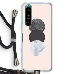 Marmeren cirkels: Sony Xperia 5 III Transparant Hoesje met koord