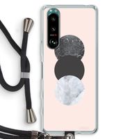 Marmeren cirkels: Sony Xperia 5 III Transparant Hoesje met koord