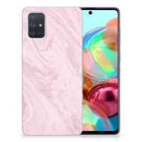 Samsung Galaxy A71 TPU Siliconen Hoesje Marble Pink - Origineel Cadeau Vriendin