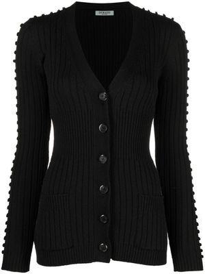 Durazzi Milano cardigan nervuré à col v - Noir