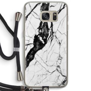 Witte marmer 2: Samsung Galaxy S7 Transparant Hoesje met koord