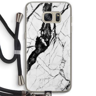 Witte marmer 2: Samsung Galaxy S7 Transparant Hoesje met koord