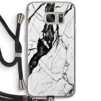 Witte marmer 2: Samsung Galaxy S7 Transparant Hoesje met koord