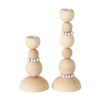 Boltze Home Kandelaar beads 2-delig h20cm hout