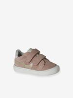 Baby baskets van leer met klittenband lichtroze