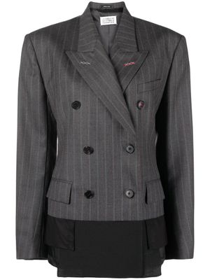 Maison Margiela blazer rayé Spliced en laine - Gris