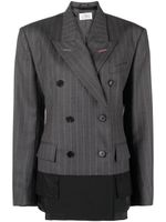 Maison Margiela blazer rayé Spliced en laine - Gris - thumbnail