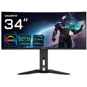 GIGABYTE MO34WQC2 computer monitor 86,4 cm (34") 3440 x 1440 Pixels Wide Quad HD OLED Zwart