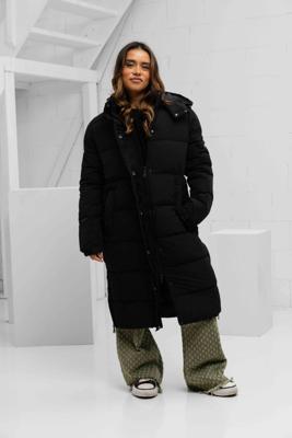 Malelions Long Puffer Winterjas Dames Zwart - Maat M - Kleur: Zwart | Soccerfanshop