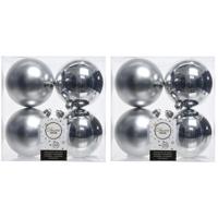Decoris Kerstballen - 24x st - zilver - 10 cm - kunststof - kerstversiering