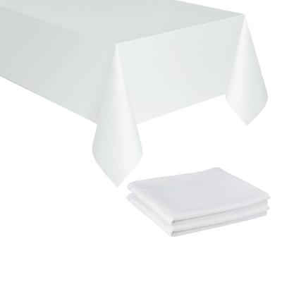 Tafelkleed/tafellaken - 2x - wit - 180 x 300 cm - polyester - Bruiloft tafelkleden