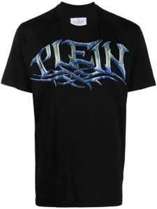 Philipp Plein t-shirt à logo orné de cristaux - Noir